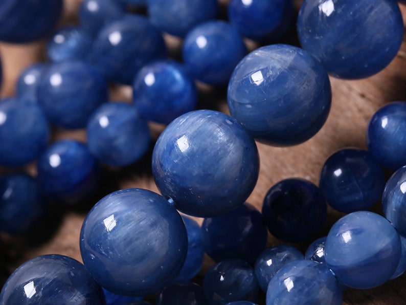 Grade AAAA Natural Kyanite Beads Round Blue Quartz Beads Roundness 4mm 6mm 8mm Bead 15 Full Strand Jewelry Gemstone Beads Wholesale B027