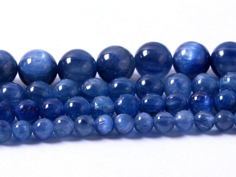 Grade AAAA Natural Kyanite Beads Round Blue Quartz Beads Roundness 4mm 6mm 8mm Bead 15 Full Strand Jewelry Gemstone Beads Wholesale B027