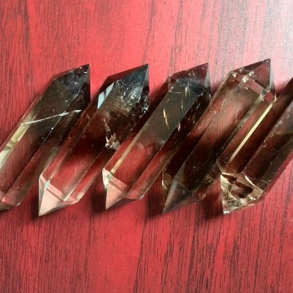 Double Terminated Smoky Quartz Natural high quality Double Point Healing Crystal Brown Quartz Point Meditation Energy Crystal