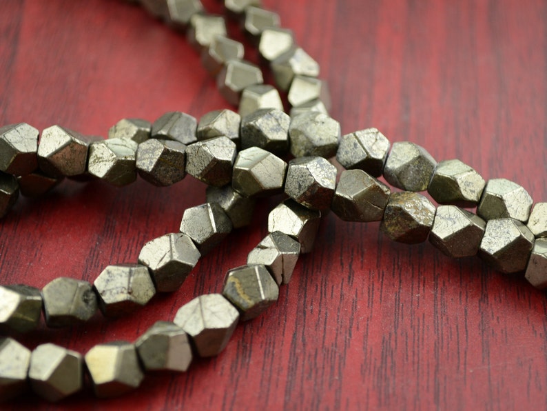 8x9mm Natural Pyrite Beads Faceted Pyrite Beads Faceted Pear Etsy
