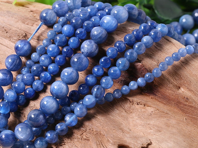 Grade AAAA Natural Kyanite Beads Round Blue Quartz Beads Roundness 4mm 6mm 8mm Bead 15 Full Strand Jewelry Gemstone Beads Wholesale B027