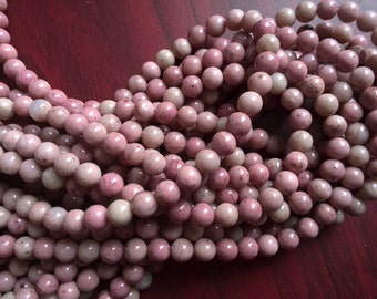 6mm Perles de Rhodonite naturelles 15 pouces Strand Perles rondes polies perles semi-précieuses perles roses rhodophrosite perles 1A2B6