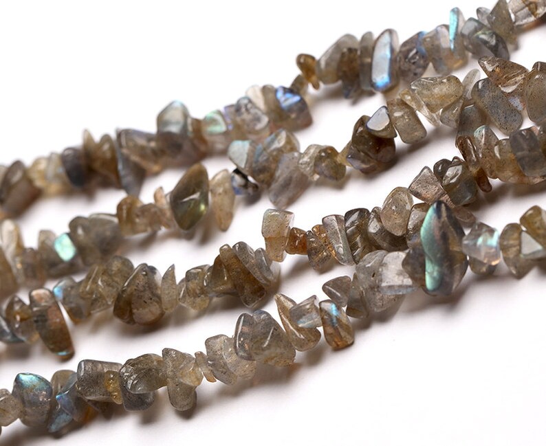 Natural Moonstone Chip Beads Labradorite Grey Moon Stone Chips Etsy
