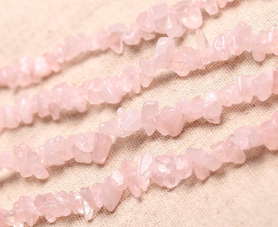 Natural Rose Quartz Chip Beads Pink Crystal Chips Bead Gemstone Chip for Jewelry Making 15" Full Strand Beads Wholesale C006