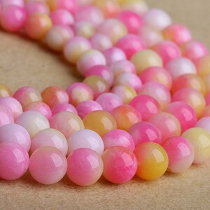 Lovely Pink Jade Beads Persian Peach Jade Stone Beads Round Polished Quartz Loose Bead Strands Natural Color Size 6mm 8mm 10mm Optional C052