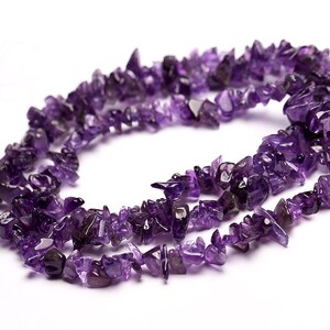 Amethyst Chip Beads Natural Purple Quartz Crystal Gemstone Bead Chips for Jewelry Making 15&quot; Full Strand Beads Wholesale C004