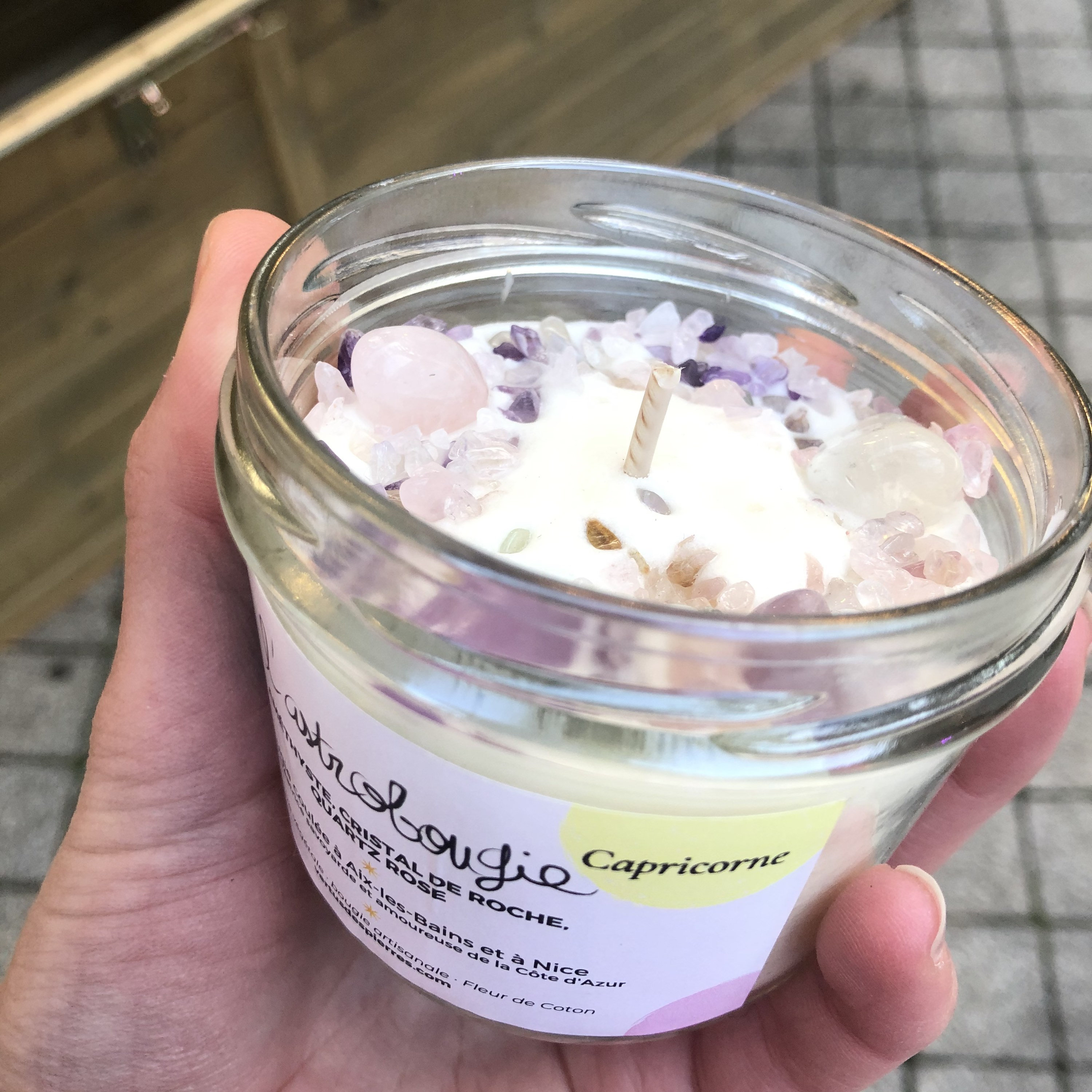 Bougie Astrologie, Signe Du Capricorne, Pierres et Lithothérapie, Cristal de Roche, Améthyste, Quart