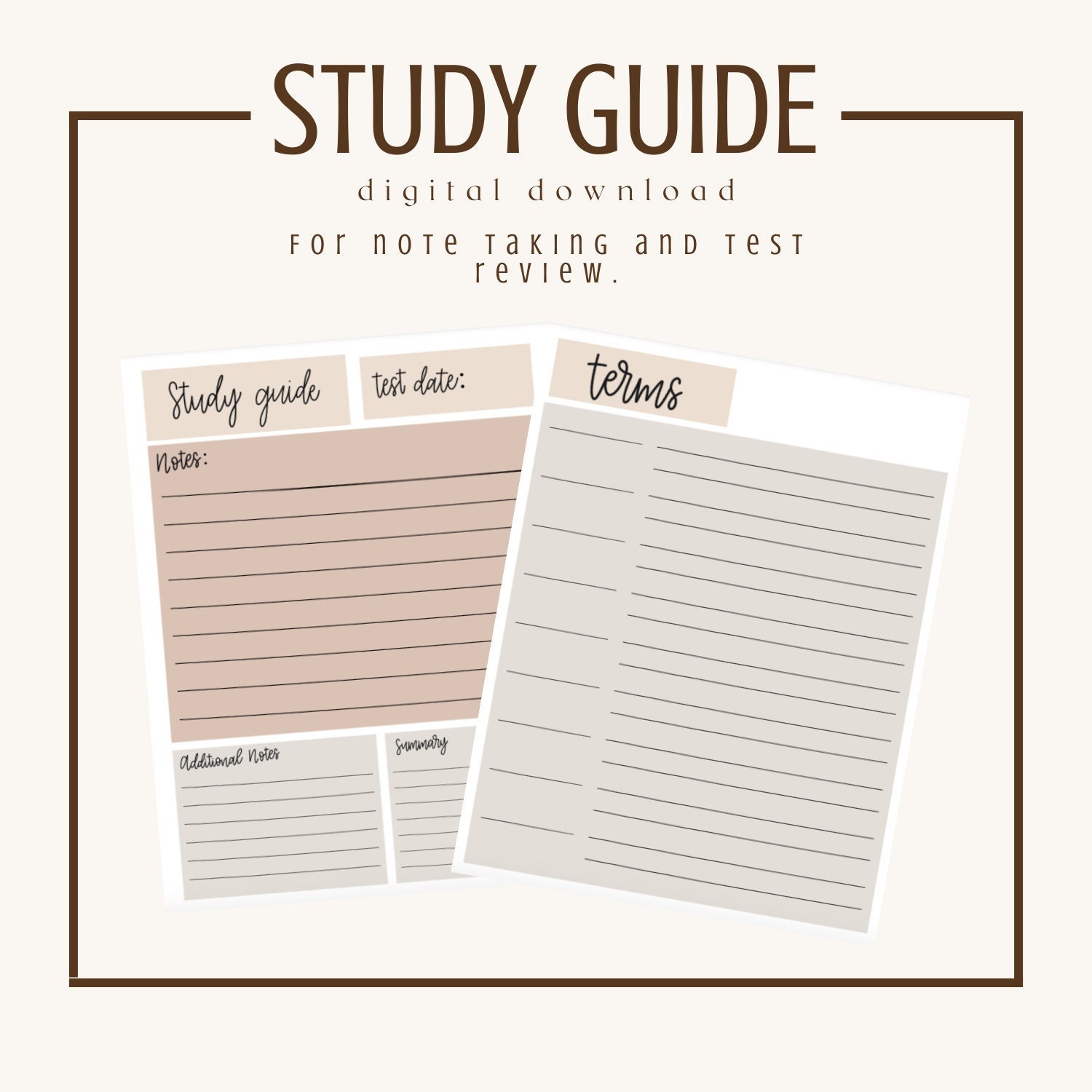Study Guide Template // Study Planner // Note Taking Template Study Guide Template // Study Planner // Note Taking Template