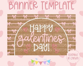 Editable Valentine's Day Banner Template | DIY Party Decor (Digital Download)