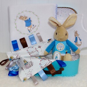 Flopsy rabbit embroidered comfort blanket personalised FREE from the peter ra...