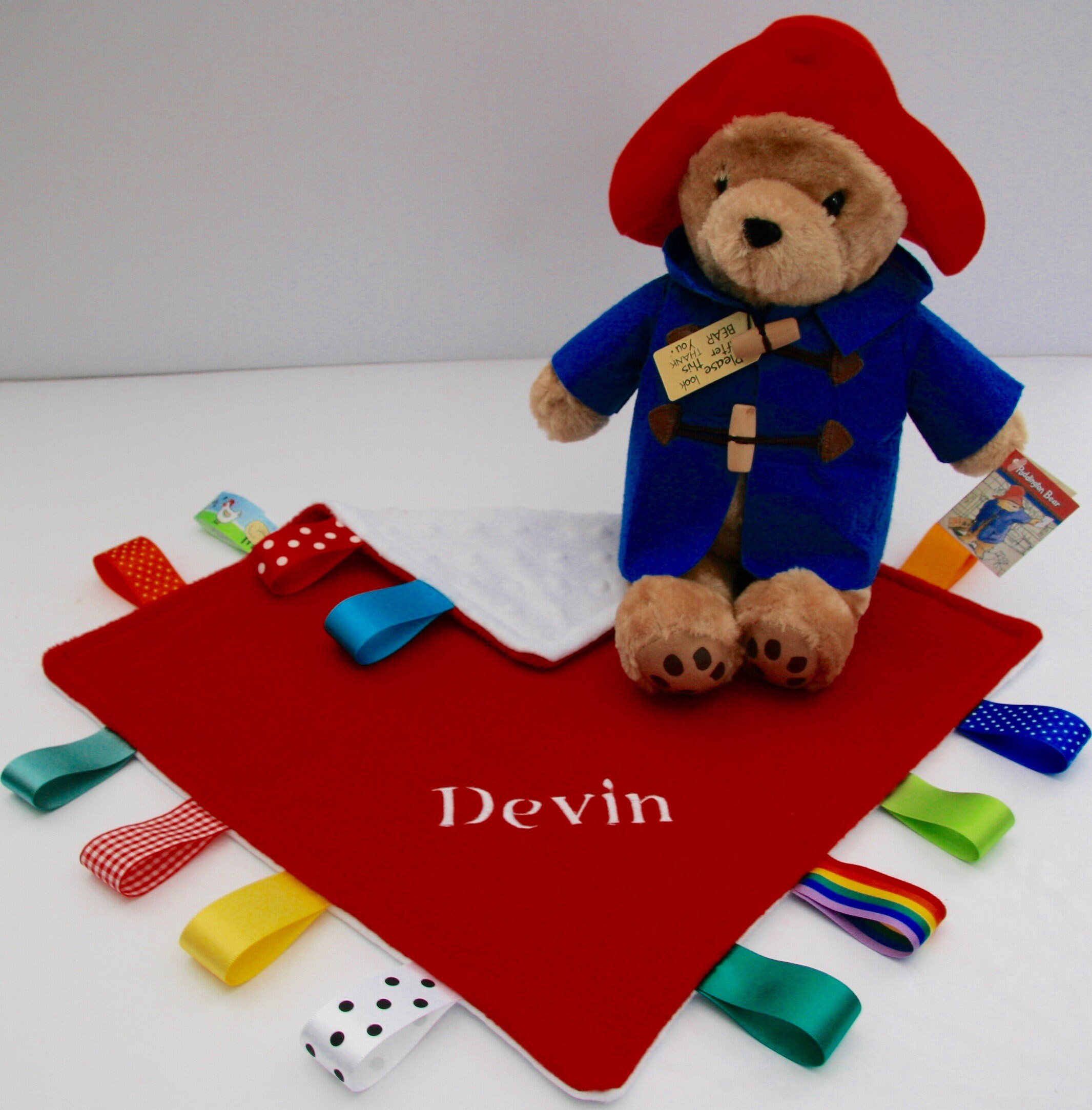 Paddington Bear Personalised Taggy Comforter Keepsake Etsy