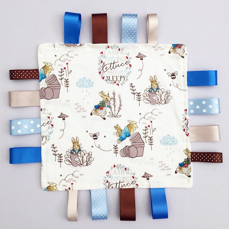 Peter Rabbit Taggy Blanket Personalised Comforter Baby Etsy UK