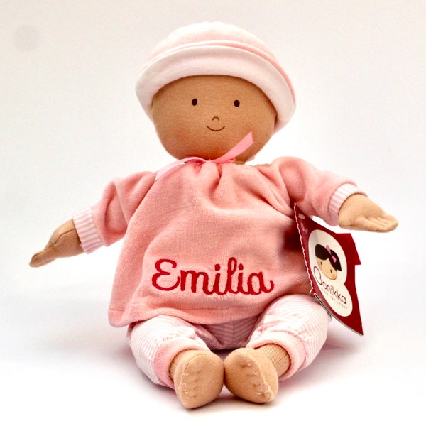 Personalised Baby Doll 32cm Cloth Girl Doll Gift, Christening Gift, Birthday, Baby Shower, New Baby, 1st Birthday, Superb Quality Bonikka