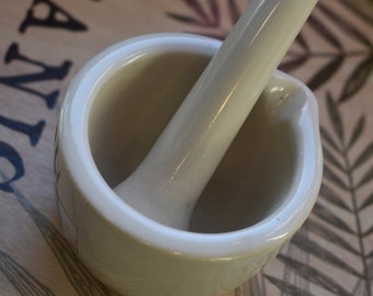 Small Mortar and Pestle Ceramic Set