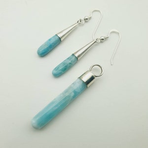Larimar earrings 925 silver,Larimar drop earrings,Larimar silver earrings, Larimar gemstone earrings,long earrings, silver drop earrings