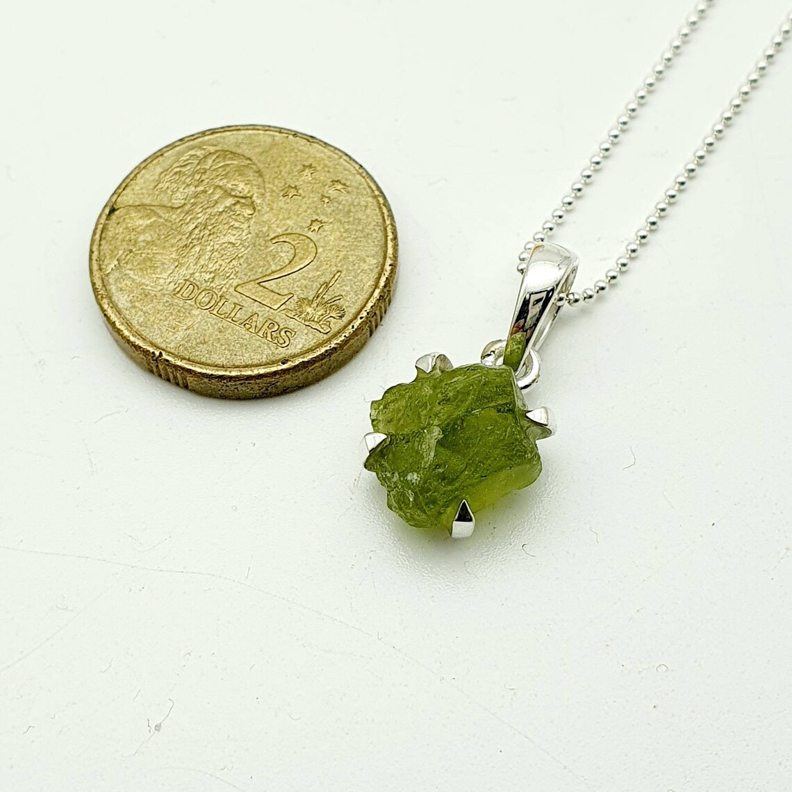 Raw peridot pendant Clearance