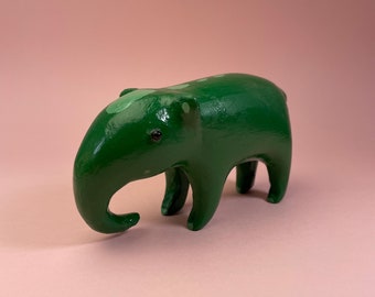 Anteater Figurine - Green Cute Anteater Sculpture - Elephant Figurine