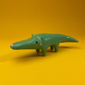 Cute Crocoldile Sculpture - Tiny Croc Figurine - Kawaii Crocodile Sculpture