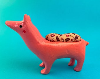 Pin Cushion Llama creature - Handmade art figurine