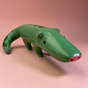 Crocodile Figurine (with a snout) - cute Crocodile Sculpture - Handmade Animal Figurine