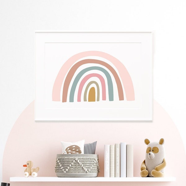 Rainbow Wall Art Print ~ Printable Digital Download ~ Girls Bedroom or Nursery Decor Poster