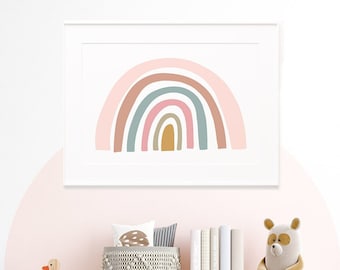 Rainbow Wall Art Print ~ Printable Digital Download ~ Girls Bedroom or Nursery Decor Poster