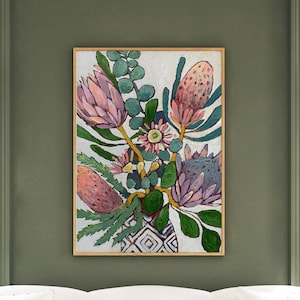 Gum Blossom Print, Australian Botanical Wall Art, Printable Eucalyptus Flower Decor, Native Floral Poster, Digital Download