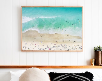 Beach Print ~ Printable Wall Art ~ Instant Digital Downloadable ~ Ariel Ocean Photography ~ Coastal Decor