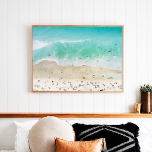 Beach Print ~ Printable Wall Art ~ Instant Digital Downloadable ~ Ariel Ocean Photography ~ Coastal Decor