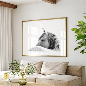 Horse Photography Wall Art Print ~ Black and White Horse Poster ~ Printable Digital Download