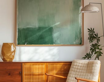 Green Abstract Wall Art Print: Mid Century Modern Printable Digital Download