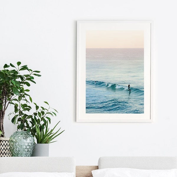 Australische strandprint: kustfotografie, zeegezicht bij zonsopgang (digitale download)
