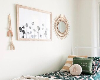 Black and White Palm Tree Print, Beach Wall Art Decor, Landscape Photography, Large Printable Poster, Instant Digital Download, Minimalist