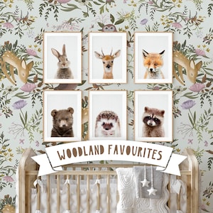 Woodland Nursery Wall Art Prints ~ Baby Forest Animal Decor ~ Printable Digital Download