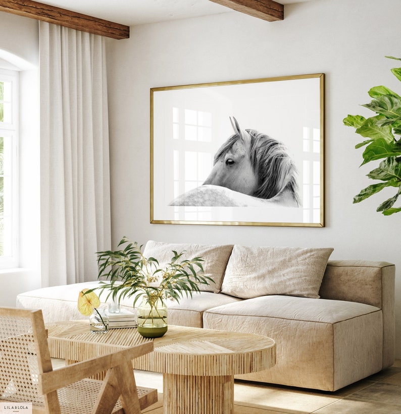 Horse Photography Wall Art Print Black and White Printable Etsy