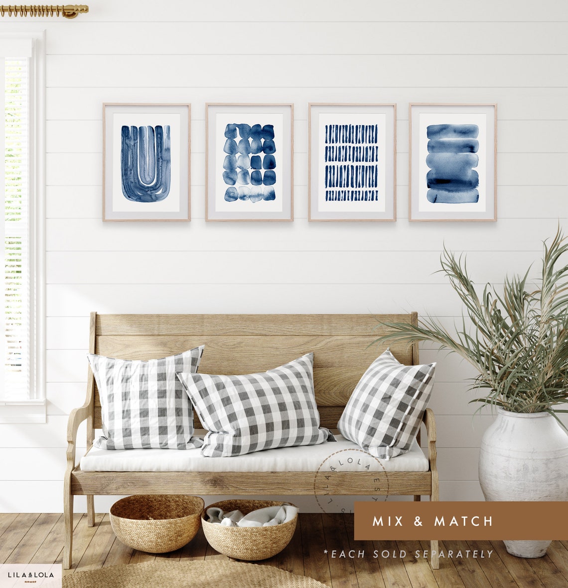 Navy Blue Abstract Print Printable Wall Art Watercolour - Etsy