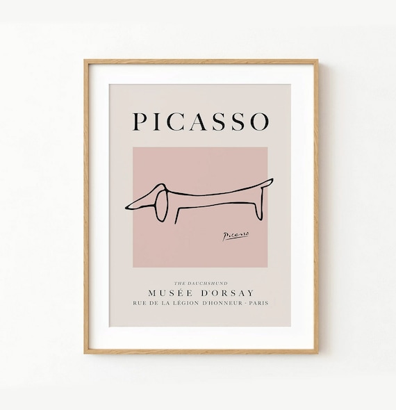 Picasso Poster ~ Dog, The Dachshund ~ Line Art Drawing ~ Exhibition Print ~ Printable Digital Download
