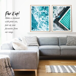 Ocean Art Print, Digitale Download, Coastal Beach Decor, Grote afdrukbare kunst aan de muur, Grote Oceaan Water Fotografie, Moderne Minimalistische Golven afbeelding 4