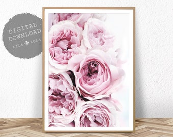 Pink Peony Art Print: Blush Floral Photography (Digital Download)