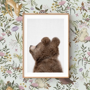 Baby Bear Print - Nursery Woodland Wall Art Decor ~ Rear Back View Baby Animal Poster ~ Printable Digital Download