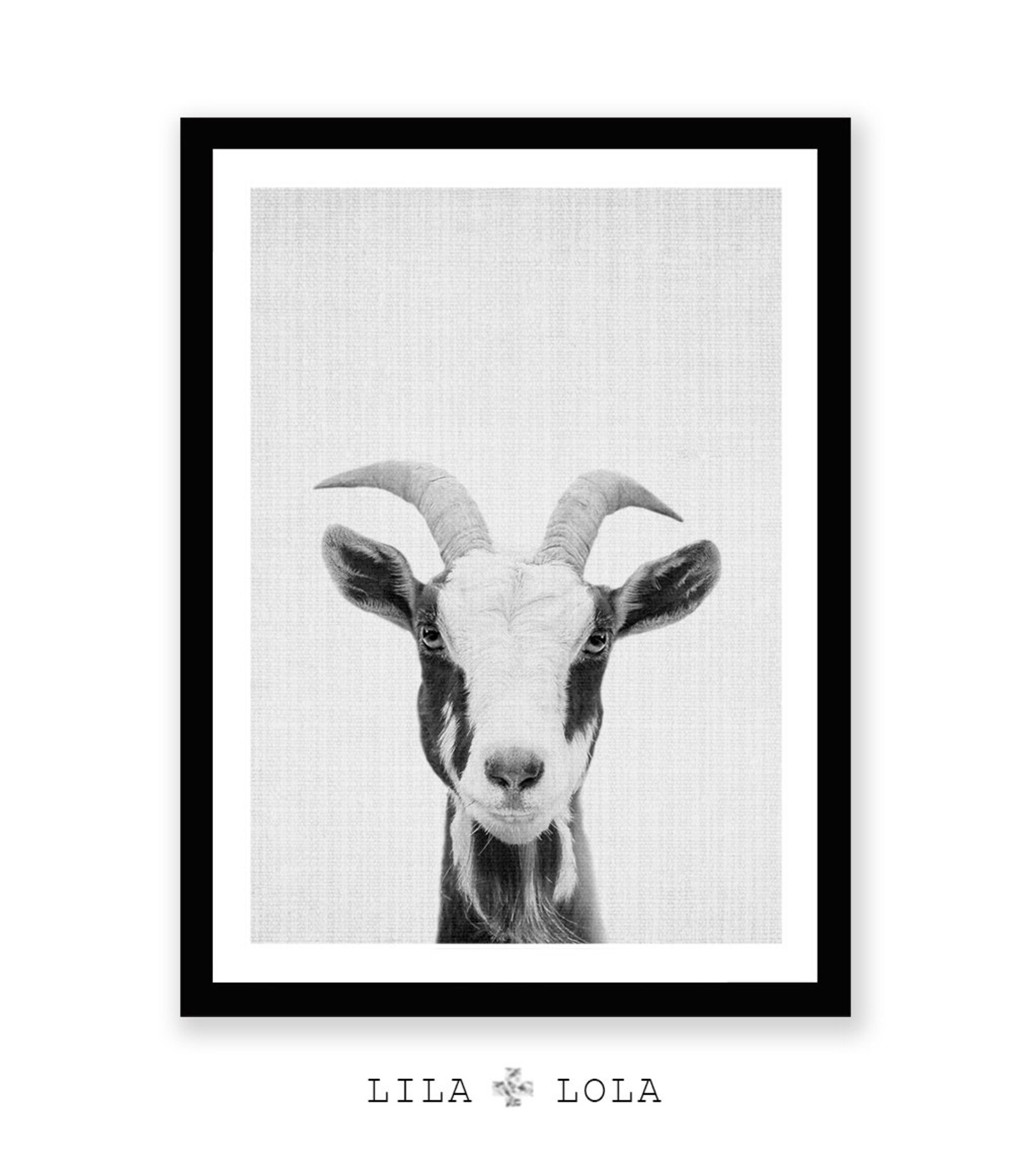Goat Print Nursery Farm Animal Wall Art Black and White Etsy