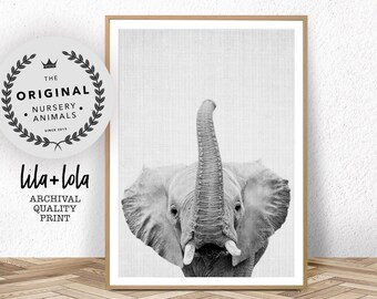 Elephant Nursery Print: Safari Animal Wall Art