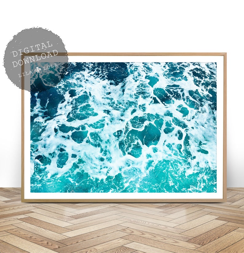 Ocean Art Print Digital Download Coastal Beach Decor Large Etsy