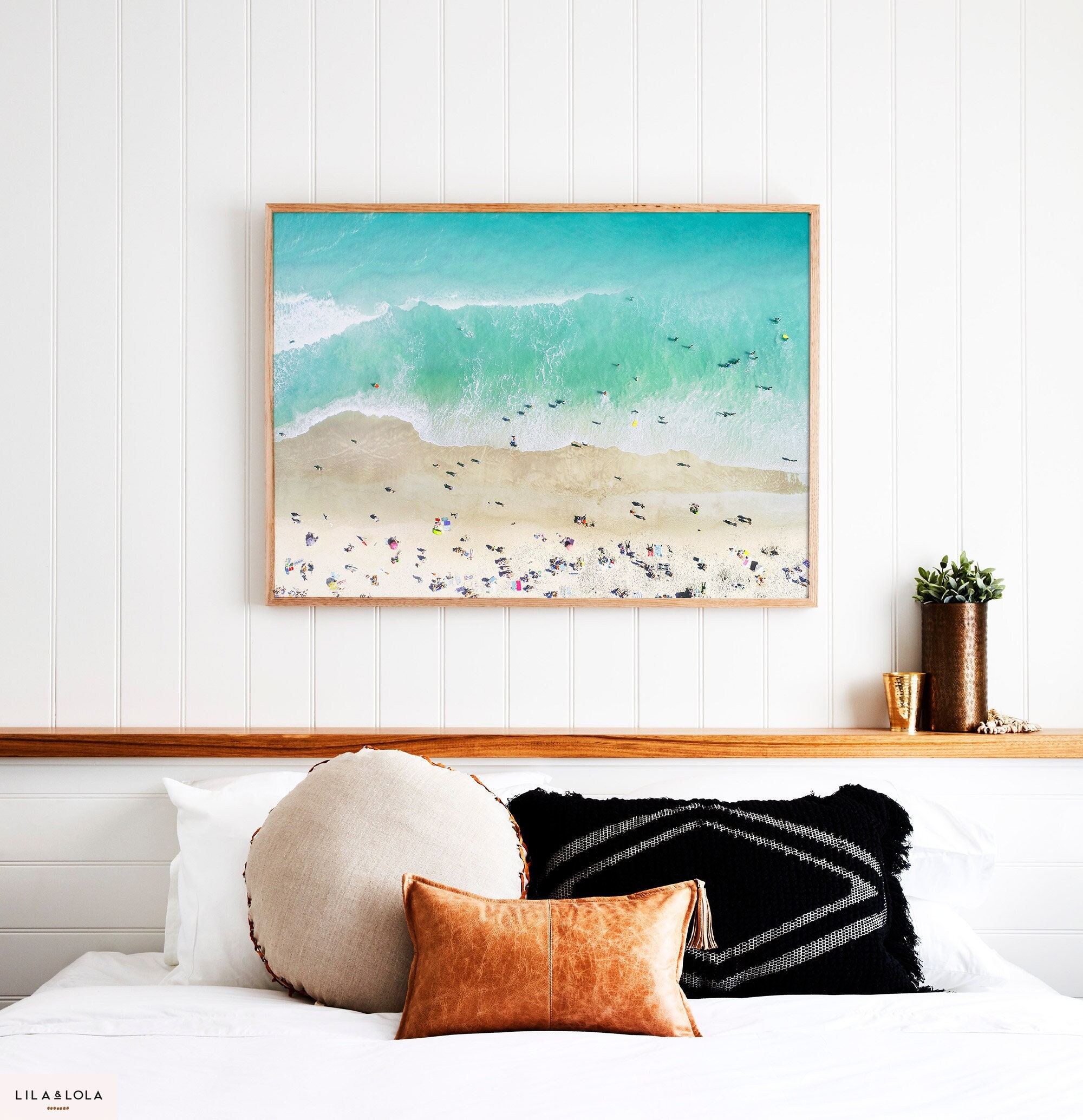 Society6 ケース Pale blue retro beach by AC Photography Fine Art Canvas Retro Beach Day II by Studio Arts Canvas Art