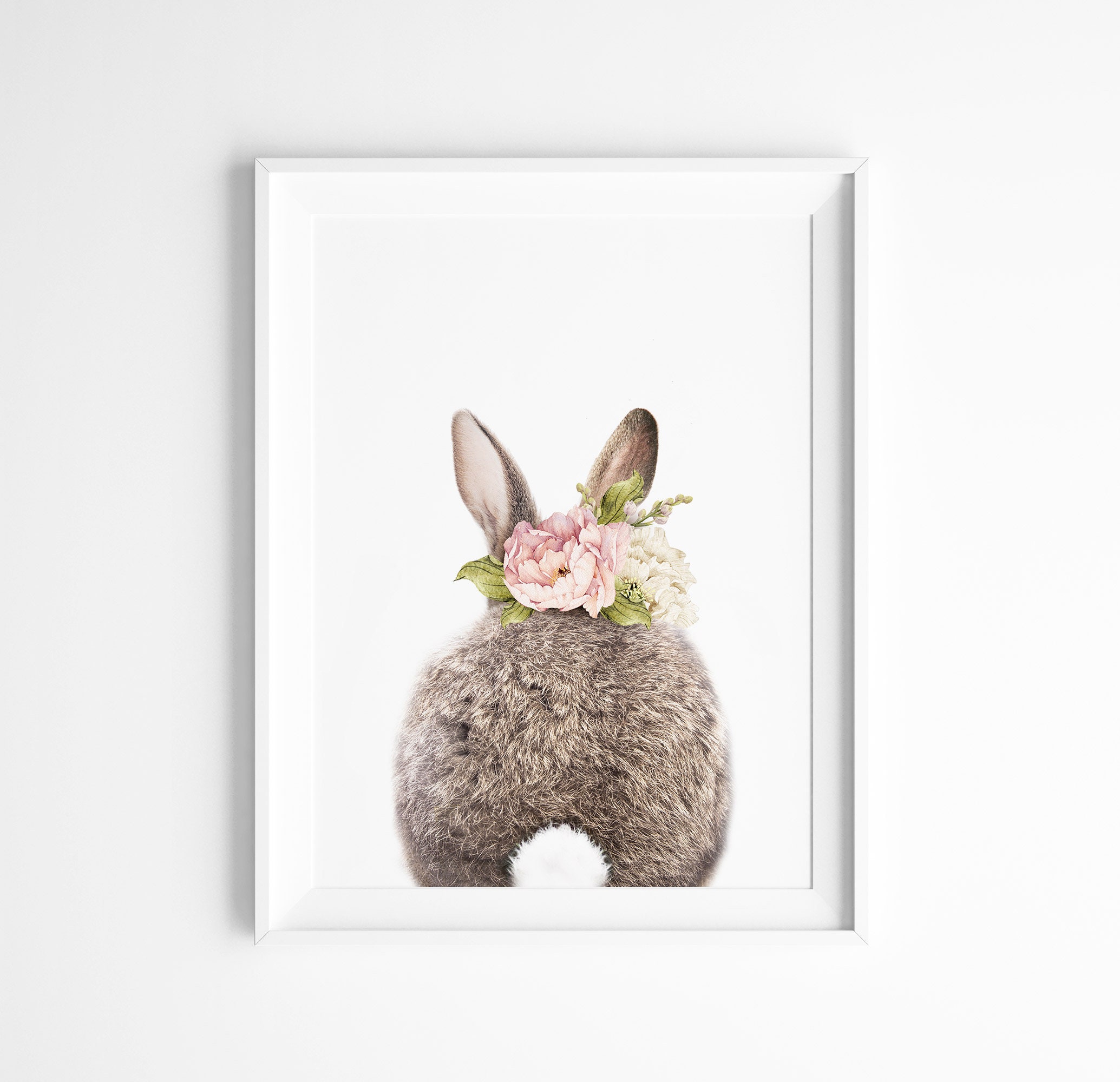 Download Floral Bunny Rabbit Tail Print - Digital Download