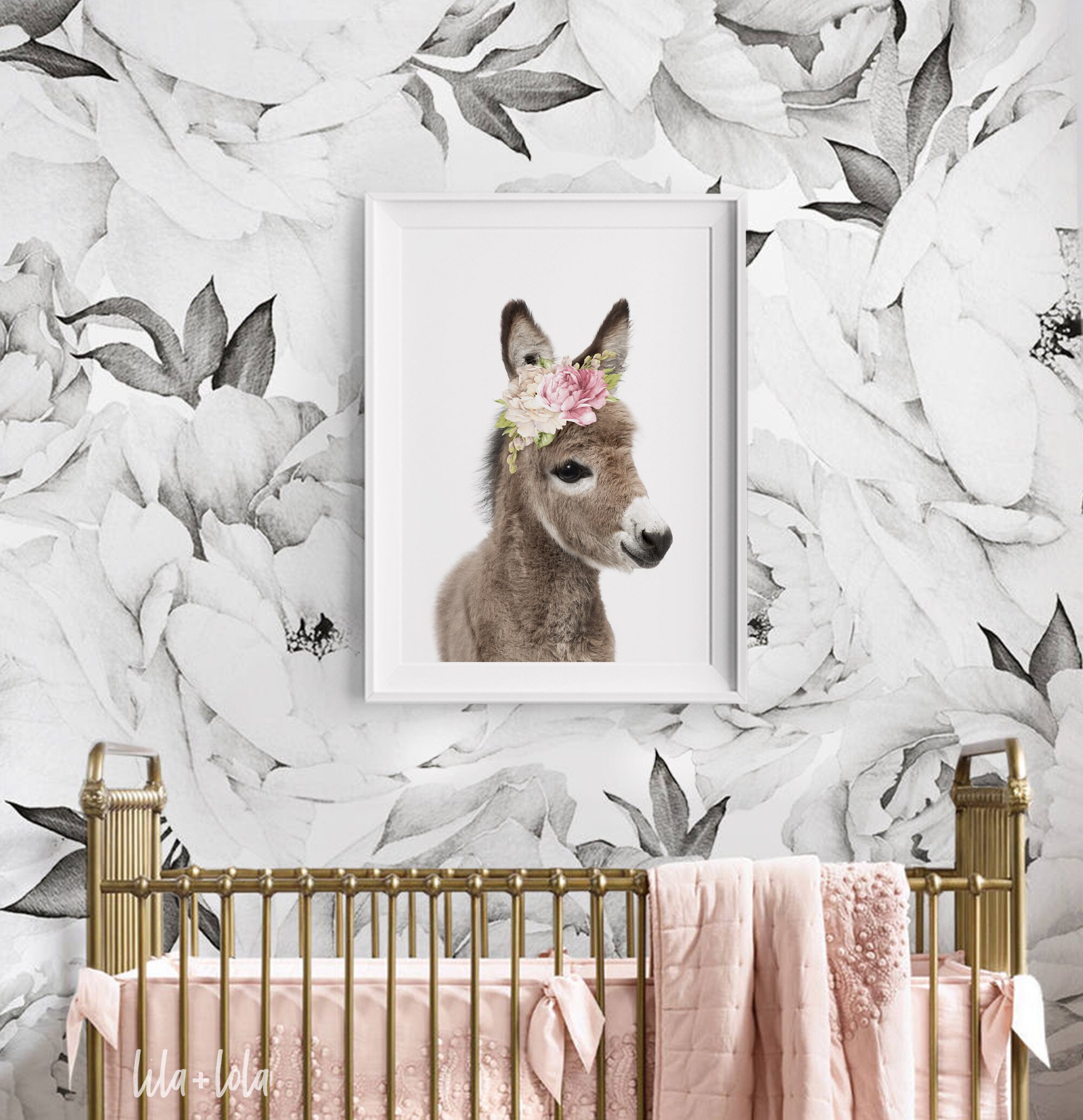 Baby Donkey Wall Art Print Nursery Decor Farm Animal with Etsy