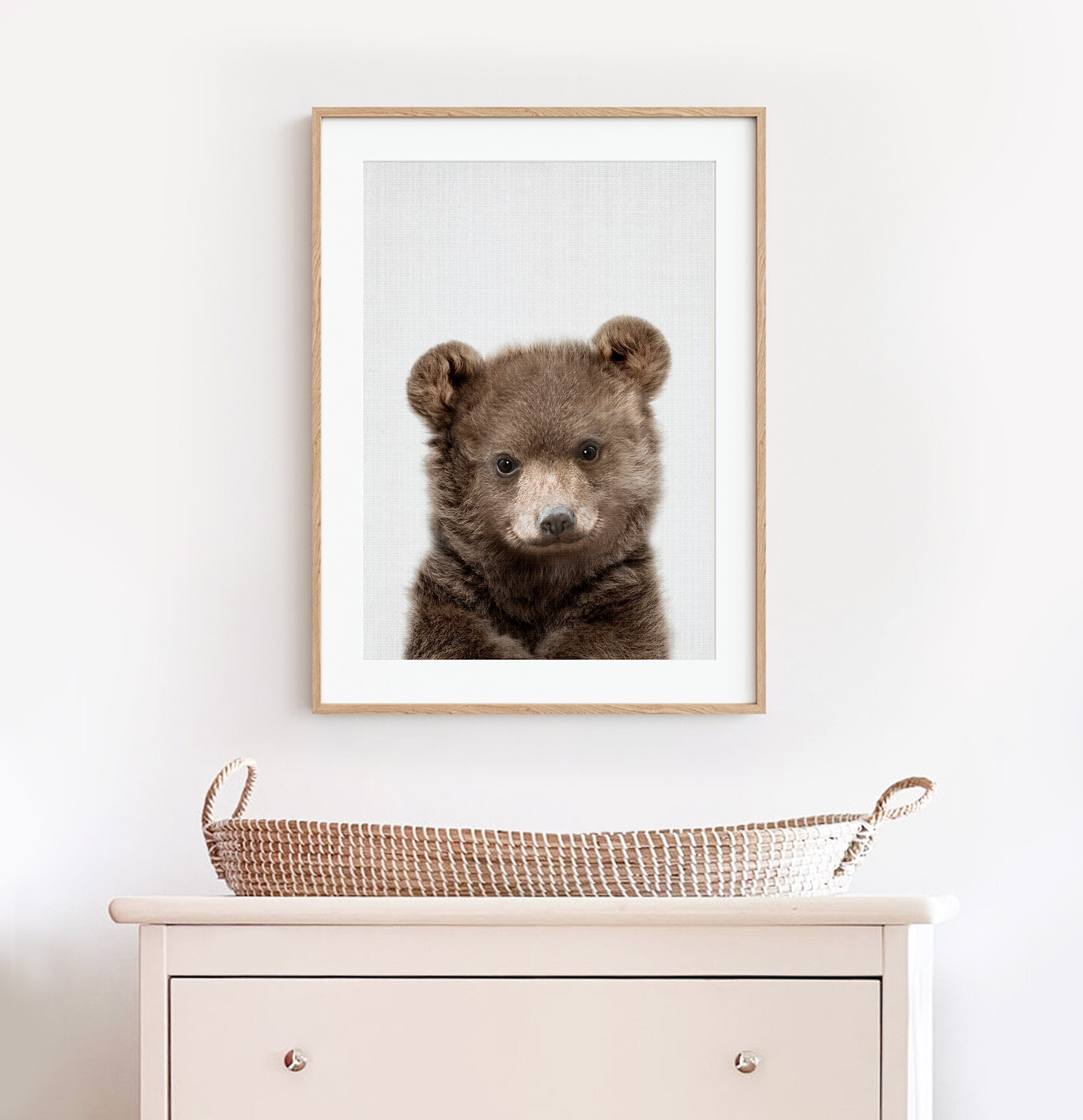 Baby Bear Wall Art Print Woodland Animal Nursery Decor Etsy
