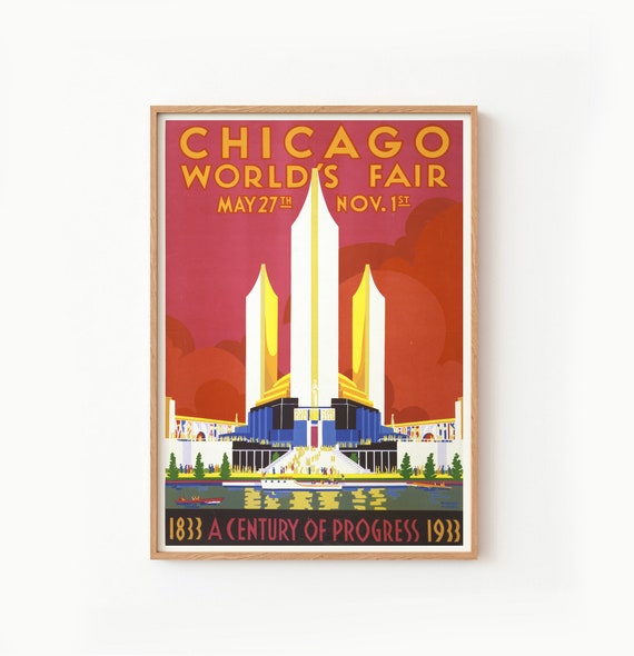 Chicago Wall Art Poster Print ~ Retro Vintage ~ Old Travel Picture ~ Printable Digital Download