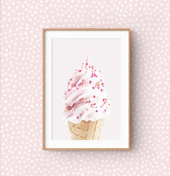 Girl Nursery Room Print ~ Ice Cream Wall Art Decor ~ Dessert, Confectionary, Candy, Sweet, Lollie ~ Instant Printable Digital Download