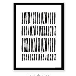 Black and White Abstract Wall Art, Brush Stroke Print, Modern Minimal Ink Painting, Home Decor, Printable Instant Download, Large Poster image 2